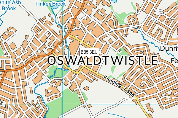 BB5 3EU map - OS VectorMap District (Ordnance Survey)