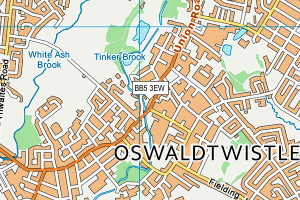 BB5 3EW map - OS VectorMap District (Ordnance Survey)