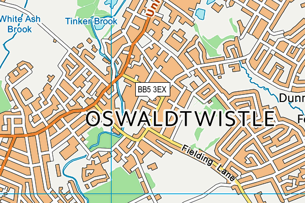 BB5 3EX map - OS VectorMap District (Ordnance Survey)