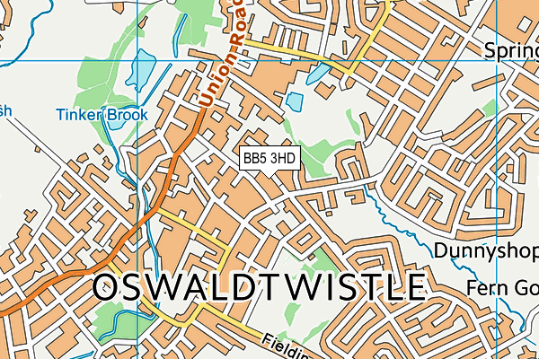 BB5 3HD map - OS VectorMap District (Ordnance Survey)