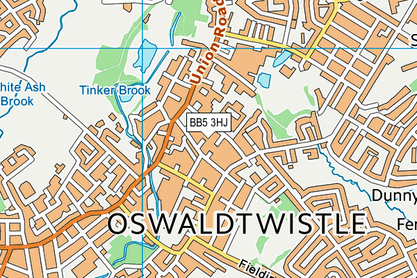 BB5 3HJ map - OS VectorMap District (Ordnance Survey)