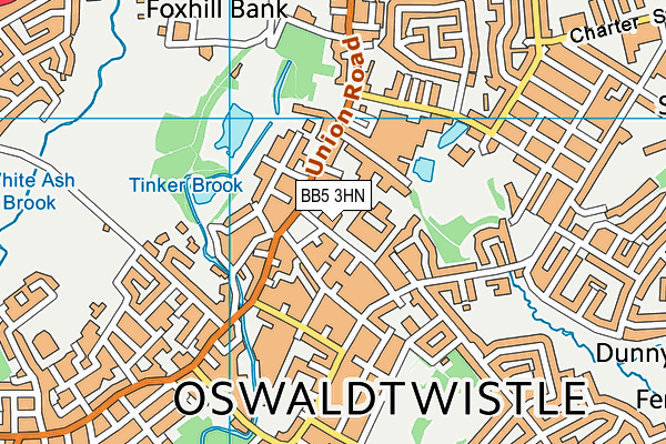 BB5 3HN map - OS VectorMap District (Ordnance Survey)