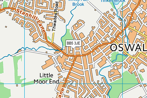 BB5 3JE map - OS VectorMap District (Ordnance Survey)