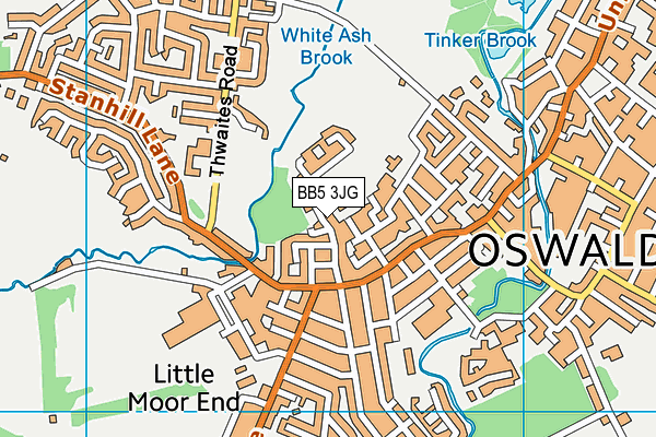 BB5 3JG map - OS VectorMap District (Ordnance Survey)