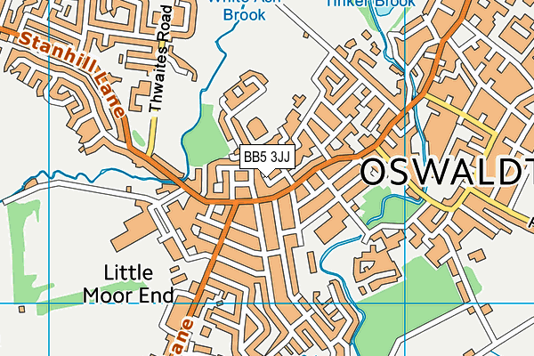 BB5 3JJ map - OS VectorMap District (Ordnance Survey)