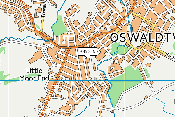 BB5 3JN map - OS VectorMap District (Ordnance Survey)