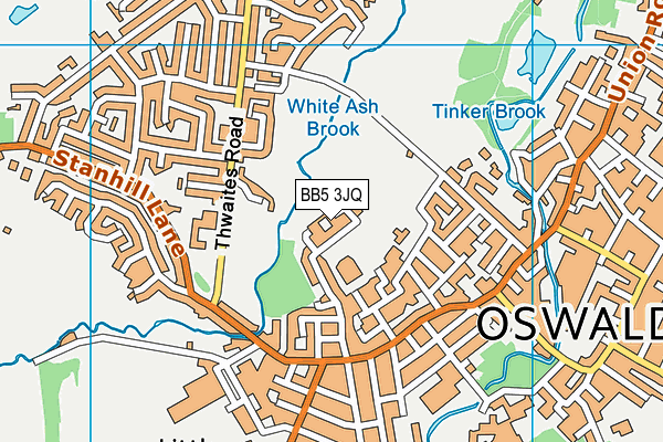 BB5 3JQ map - OS VectorMap District (Ordnance Survey)