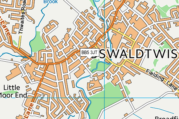 BB5 3JT map - OS VectorMap District (Ordnance Survey)