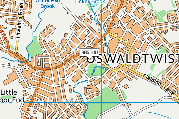 BB5 3JU map - OS VectorMap District (Ordnance Survey)