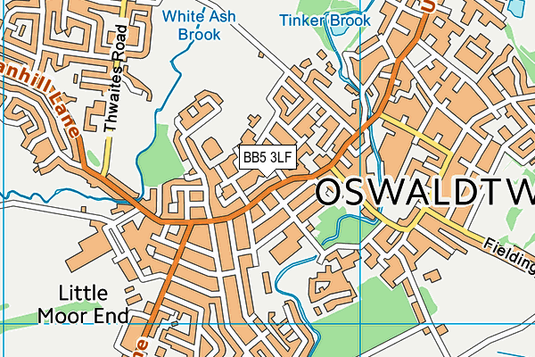 BB5 3LF map - OS VectorMap District (Ordnance Survey)