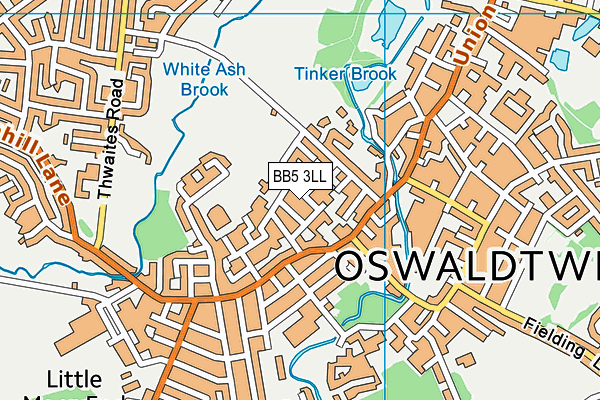 BB5 3LL map - OS VectorMap District (Ordnance Survey)