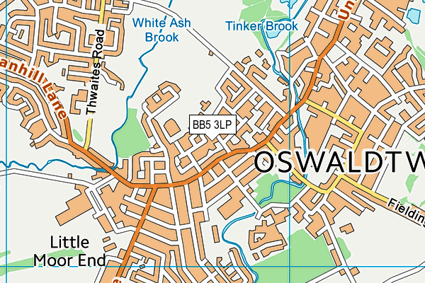 BB5 3LP map - OS VectorMap District (Ordnance Survey)