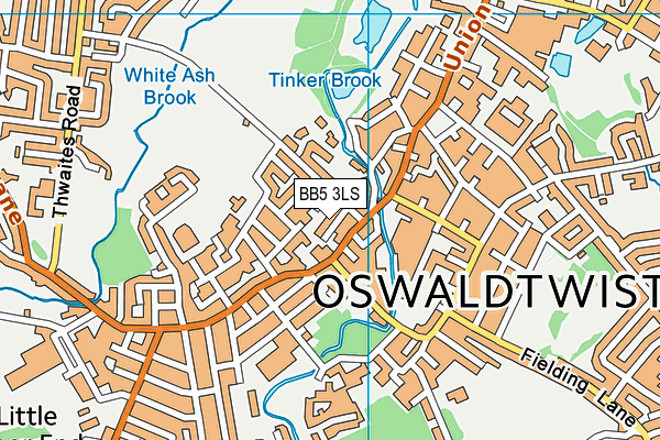 BB5 3LS map - OS VectorMap District (Ordnance Survey)