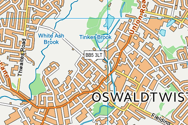 Whiteash Playing Fields (White Ash) map (BB5 3LT) - OS VectorMap District (Ordnance Survey)