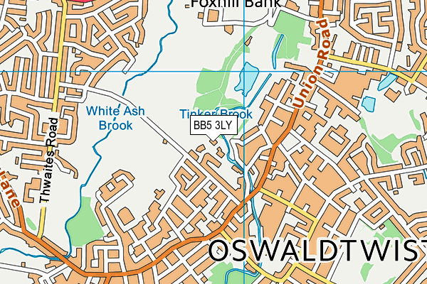 BB5 3LY map - OS VectorMap District (Ordnance Survey)