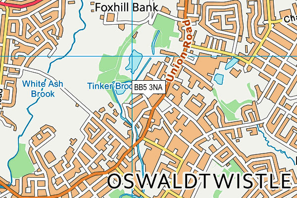 BB5 3NA map - OS VectorMap District (Ordnance Survey)