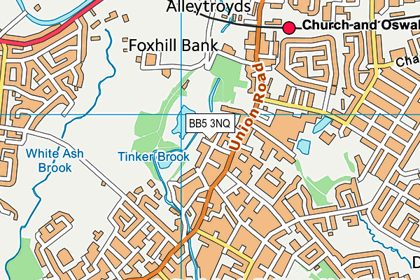 BB5 3NQ map - OS VectorMap District (Ordnance Survey)