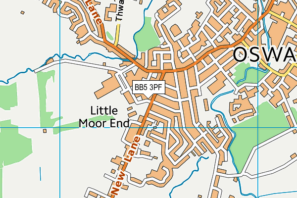 BB5 3PF map - OS VectorMap District (Ordnance Survey)