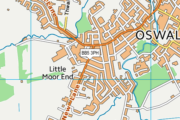 BB5 3PH map - OS VectorMap District (Ordnance Survey)