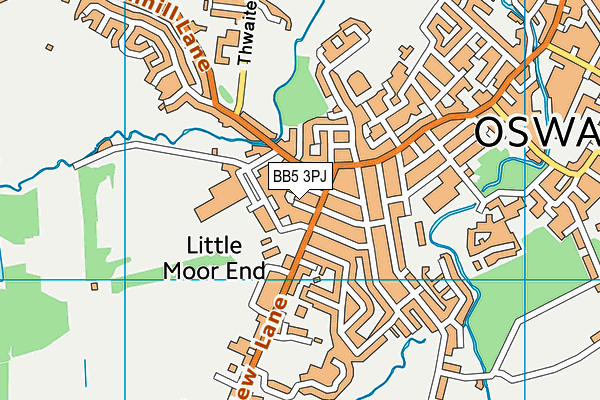 BB5 3PJ map - OS VectorMap District (Ordnance Survey)