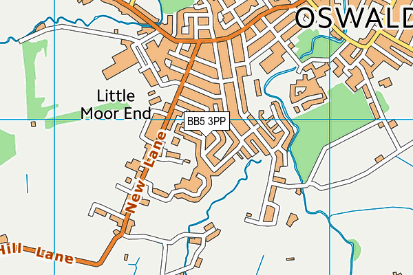 BB5 3PP map - OS VectorMap District (Ordnance Survey)