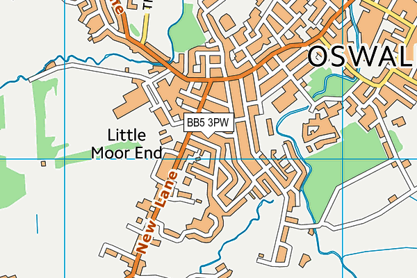 BB5 3PW map - OS VectorMap District (Ordnance Survey)