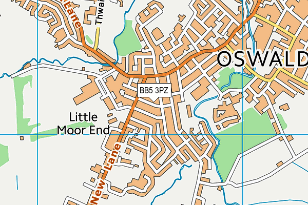 BB5 3PZ map - OS VectorMap District (Ordnance Survey)