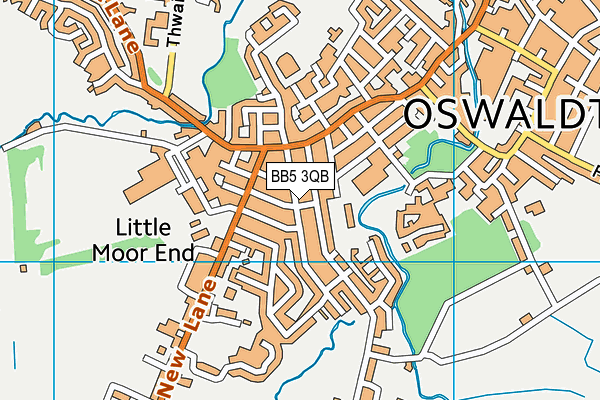 BB5 3QB map - OS VectorMap District (Ordnance Survey)