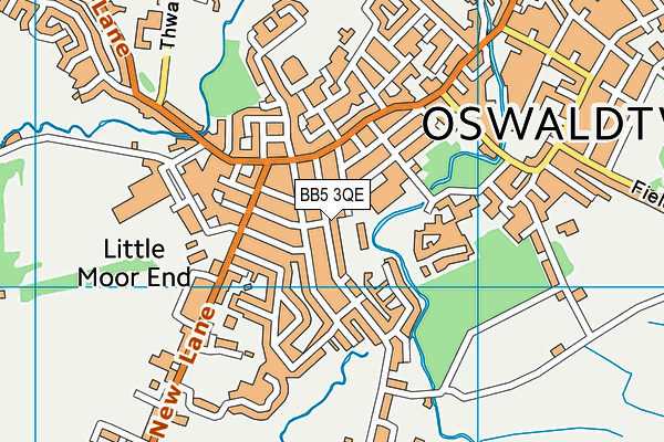 BB5 3QE map - OS VectorMap District (Ordnance Survey)
