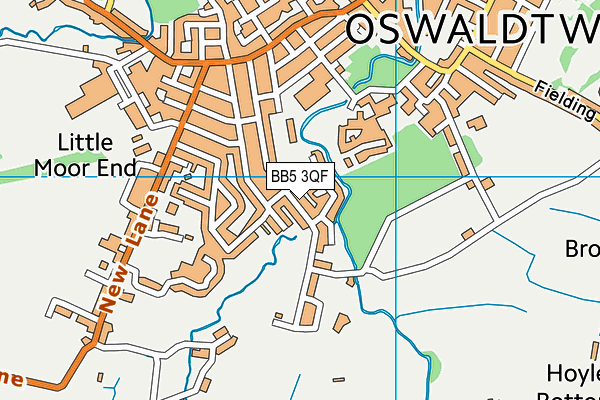 BB5 3QF map - OS VectorMap District (Ordnance Survey)