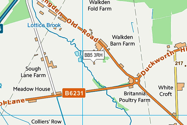 BB5 3RH map - OS VectorMap District (Ordnance Survey)