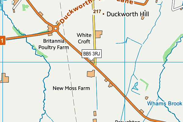 BB5 3RJ map - OS VectorMap District (Ordnance Survey)