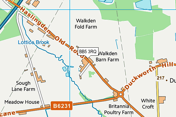 BB5 3RQ map - OS VectorMap District (Ordnance Survey)
