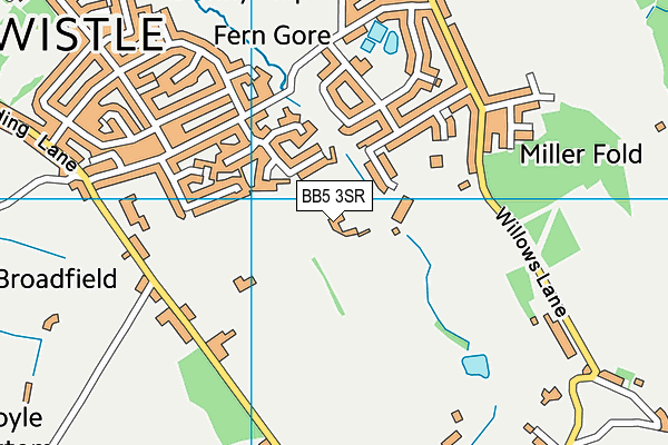 BB5 3SR map - OS VectorMap District (Ordnance Survey)
