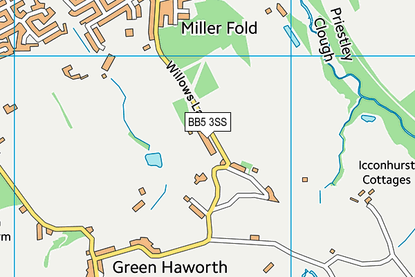 BB5 3SS map - OS VectorMap District (Ordnance Survey)