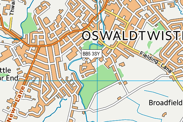 BB5 3SY map - OS VectorMap District (Ordnance Survey)