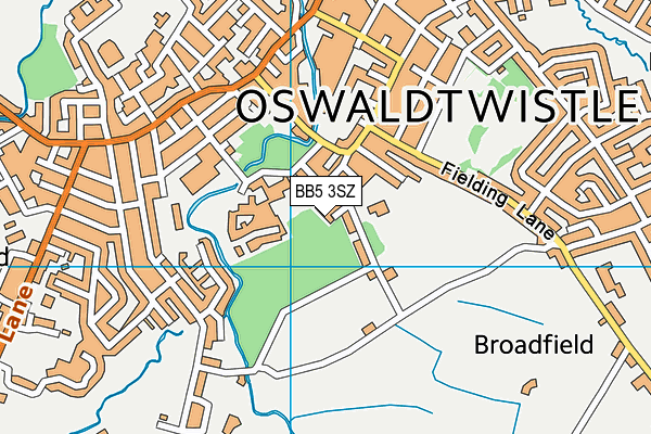 BB5 3SZ map - OS VectorMap District (Ordnance Survey)