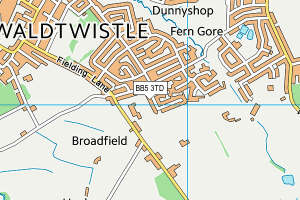 BB5 3TD map - OS VectorMap District (Ordnance Survey)