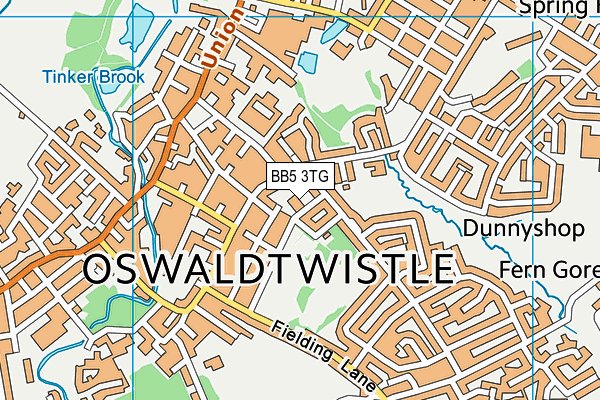 BB5 3TG map - OS VectorMap District (Ordnance Survey)