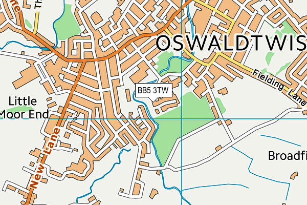 BB5 3TW map - OS VectorMap District (Ordnance Survey)