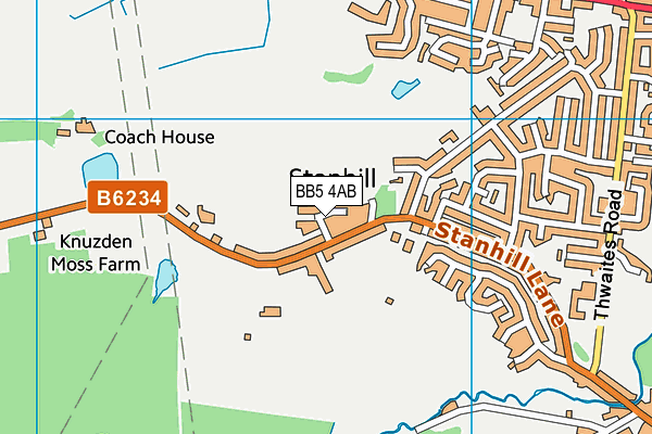 BB5 4AB map - OS VectorMap District (Ordnance Survey)