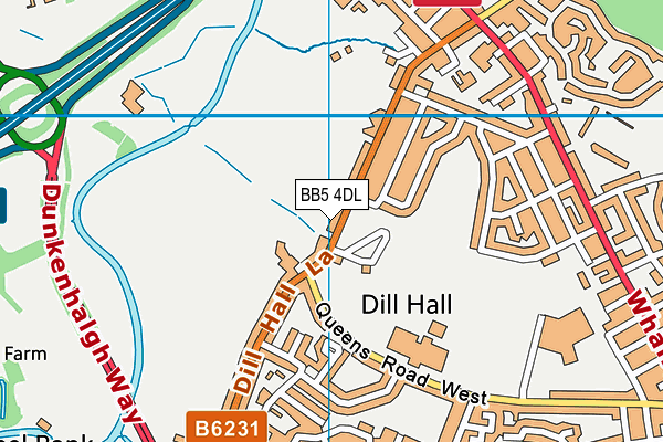 BB5 4DL map - OS VectorMap District (Ordnance Survey)