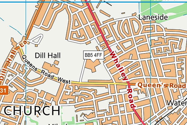 Accrington Academy map (BB5 4FF) - OS VectorMap District (Ordnance Survey)