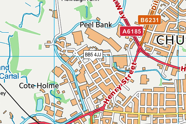 BB5 4JJ map - OS VectorMap District (Ordnance Survey)