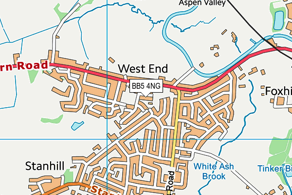 BB5 4NG map - OS VectorMap District (Ordnance Survey)
