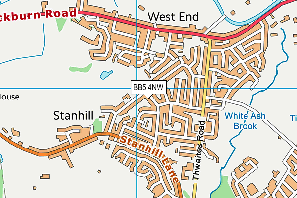 BB5 4NW map - OS VectorMap District (Ordnance Survey)