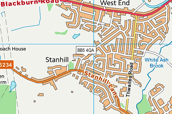 West End Primary School map (BB5 4QA) - OS VectorMap District (Ordnance Survey)