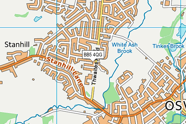 BB5 4QG map - OS VectorMap District (Ordnance Survey)