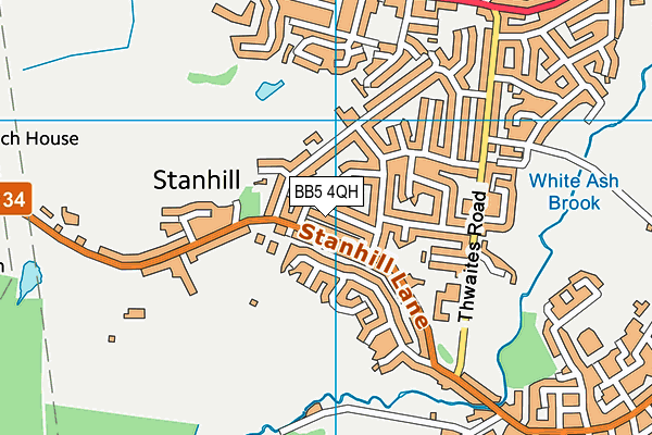 BB5 4QH map - OS VectorMap District (Ordnance Survey)