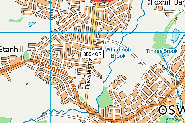 BB5 4QR map - OS VectorMap District (Ordnance Survey)